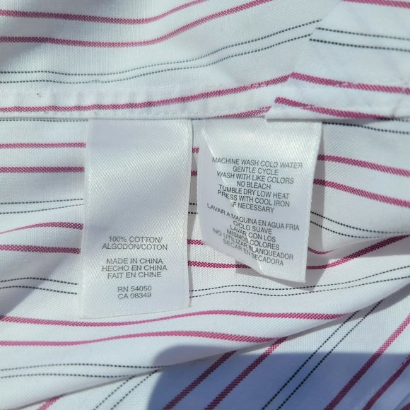 Evan Picone pinstripe button-up blouse, size 12 quickcare, EUC - Picture 6 of 7